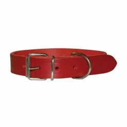 Collier CUIR RIVETE ROUGE T.L Chien