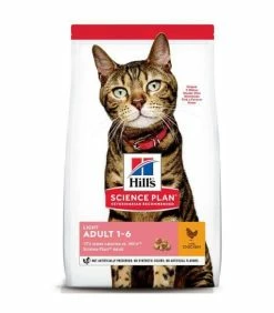 HILL'S Pet Nutrition Croquettes ADULT LIGHT POULET Chat Sac 10 Kg - Science Plan