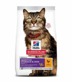 HILL'S Pet Nutrition Croquettes ADULT SENSITIVE STOMACH&SKIN POULET Chat Sac 1,5 Kg - Science Plan