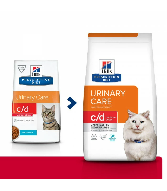 HILL'S Pet Nutrition Croquettes C/D URINARY STRESS MULTICARE POISSON Chat Sac 3 Kg - Prescription Diet 1 HILL'S Pet Nutrition Croquettes C/D URINARY STRESS MULTICARE POISSON Chat Sac 3 Kg - Prescription Diet