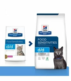 HILL'S Pet Nutrition Croquettes D/D FOOD SENSITIES CANARD & PETITS POIS Chat Sac 1.5 Kg - Prescription Diet