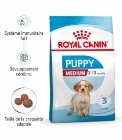 ROYAL CANIN Croquettes DOG MEDIUM PUPPY Chien Sac 4 Kg - Veterinary Care Nutrition -alimentation chats boutique croquettes junior chien sac 4 kg veterinary care nutrition 8