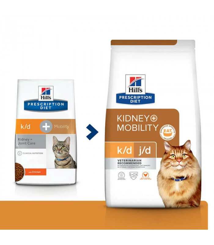 HILL'S Pet Nutrition Croquettes K/D J/D KIDNEY + MOBILITY POULET Chat Sac 3 Kg - Prescription Diet 2 HILL'S Pet Nutrition Croquettes K/D J/D KIDNEY + MOBILITY POULET Chat Sac 3 Kg - Prescription Diet â Image 2