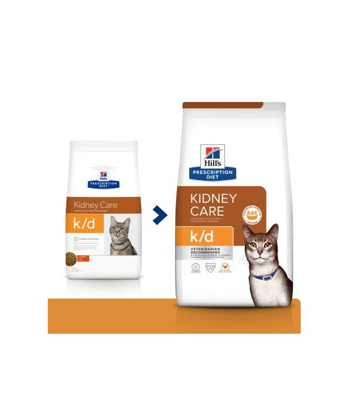 HILL'S Pet Nutrition Croquettes K/D KIDNEY POULET Chat Sac 3 Kg - Prescription Diet 1 HILL'S Pet Nutrition Croquettes K/D KIDNEY POULET Chat Sac 3 Kg - Prescription Diet