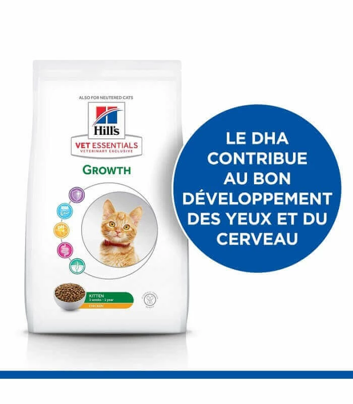 HILL'S Pet Nutrition Croquettes KITTEN GROWTH POULET Chat Sac 2.5 Kg - Vet Essentials 2 HILL'S Pet Nutrition Croquettes KITTEN GROWTH POULET Chat Sac 2.5 Kg - Vet Essentials – Image 2