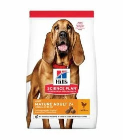 HILL'S Pet Nutrition Croquettes MATURE ADULT 7+ LIGHT MEDIUM POULET Chien Sac 14 Kg - Science Plan