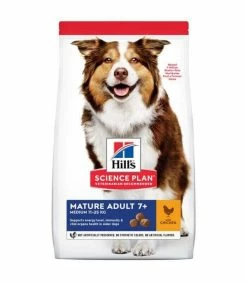 HILL'S Pet Nutrition Croquettes MATURE ADULT 7+ MEDIUM POULET Chien Sac 14 Kg - Science Plan