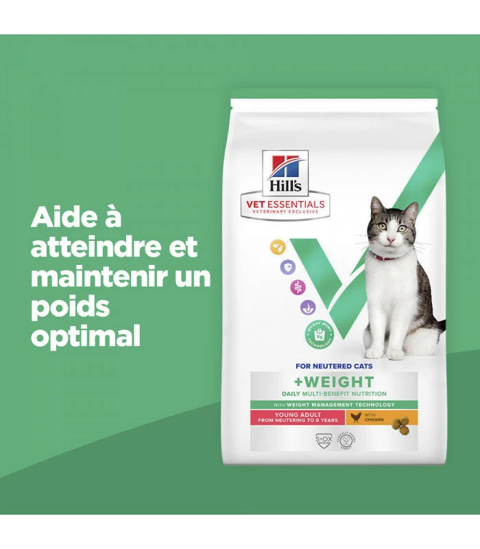 HILL'S Pet Nutrition Croquettes Feline Multi-Benefit + Weight Poulet Chat Sac 8 Kg - Vet Essentials 2 HILL'S Pet Nutrition Croquettes Feline Multi-Benefit + Weight Poulet Chat Sac 8 Kg - Vet Essentials – Image 2