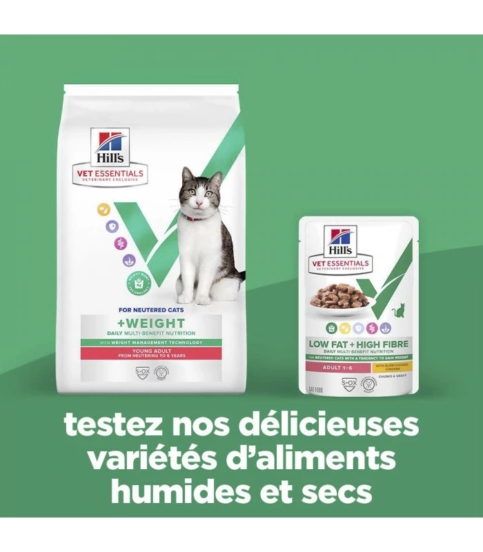 HILL'S Pet Nutrition Croquettes Feline Multi-Benefit + Weight Poulet Chat Sac 8 Kg - Vet Essentials 4 HILL'S Pet Nutrition Croquettes Feline Multi-Benefit + Weight Poulet Chat Sac 8 Kg - Vet Essentials – Image 4