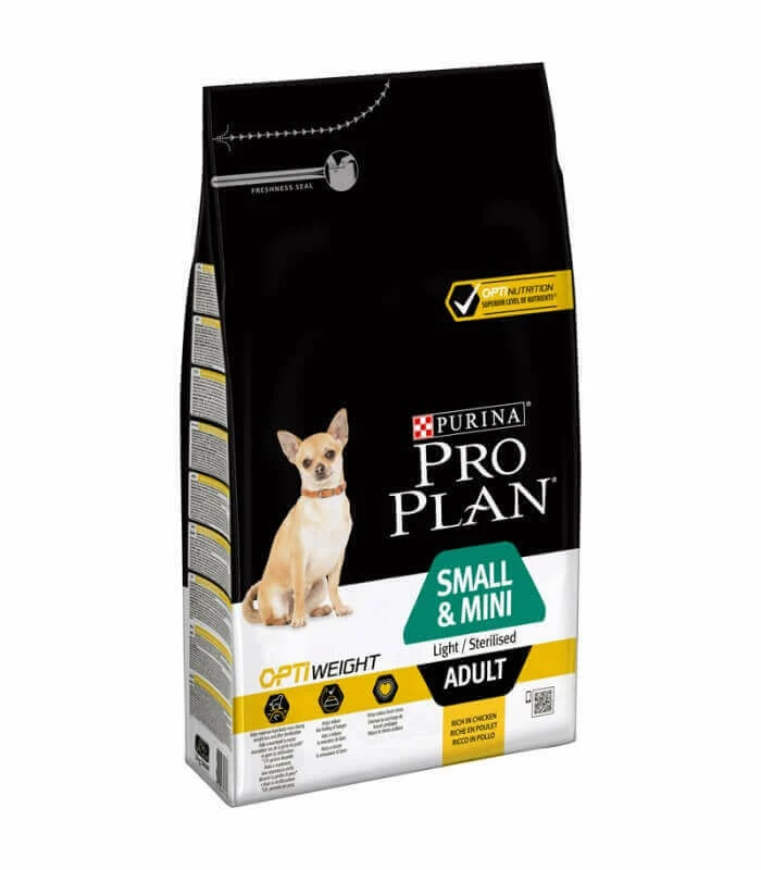 Purina Croquettes OPTIWEIGHT SMALL&MINI ADULT LIGHT STERILISED POULET Chien Sac 3 Kg - Pro Plan 1 Purina Croquettes OPTIWEIGHT SMALL&MINI ADULT LIGHT STERILISED POULET Chien Sac 3 Kg - Pro Plan