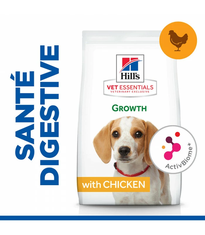 HILL'S Pet Nutrition Croquettes PUPPY GROWTH ACTIVE BIOME + MEDIUM POULET Chien Sac 2 Kg - Vet Essentials 4 HILL'S Pet Nutrition Croquettes PUPPY GROWTH ACTIVE BIOME + MEDIUM POULET Chien Sac 2 Kg - Vet Essentials – Image 4