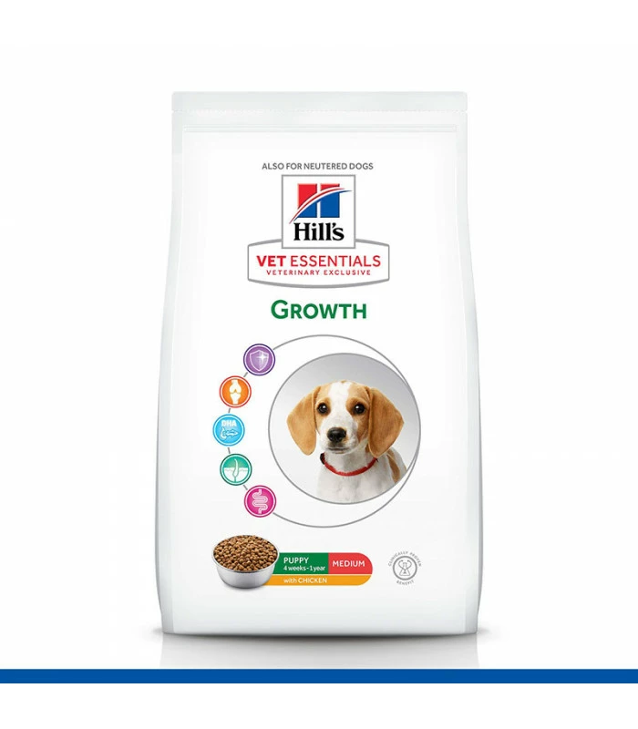 HILL'S Pet Nutrition Croquettes PUPPY GROWTH ACTIVE BIOME + MEDIUM POULET Chien Sac 2 Kg - Vet Essentials 1 HILL'S Pet Nutrition Croquettes PUPPY GROWTH ACTIVE BIOME + MEDIUM POULET Chien Sac 2 Kg - Vet Essentials