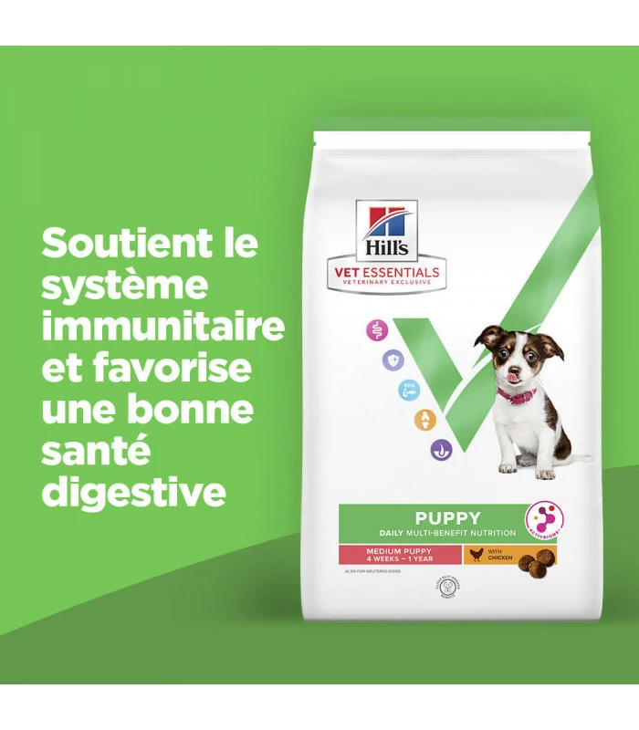 HILL'S Pet Nutrition Croquettes Canine Multi-Benefit Puppy Medium Poulet 8kg - Vet Essentials 2 HILL'S Pet Nutrition Croquettes Canine Multi-Benefit Puppy Medium Poulet 8kg - Vet Essentials – Image 2