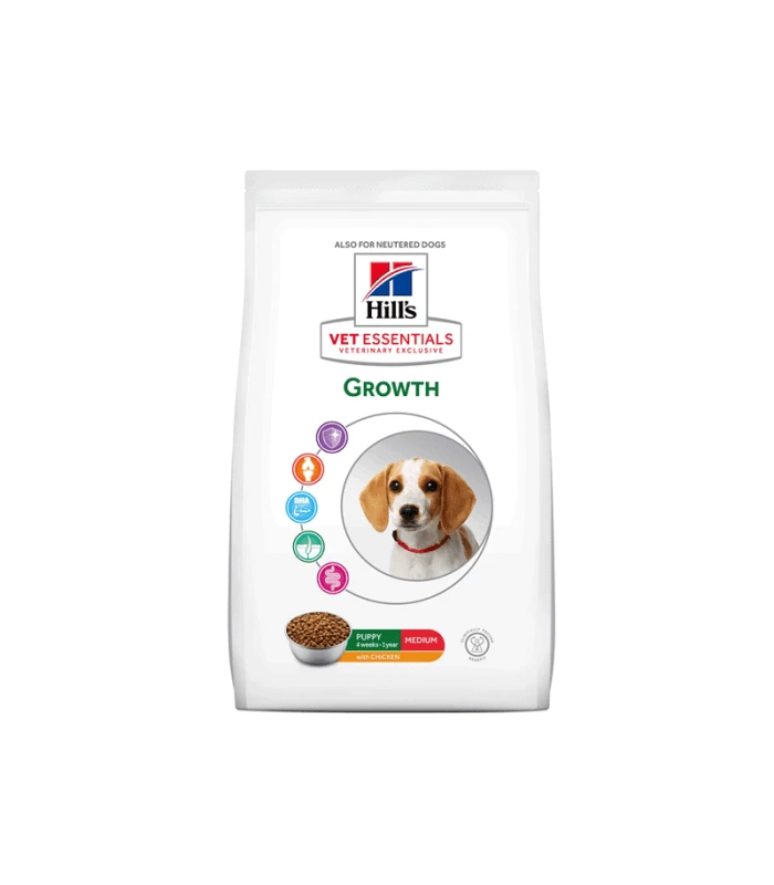 HILL'S Pet Nutrition Croquettes PUPPY GROWTH MEDIUM POULET Chien Sac 10 Kg - Vet Essentials 1 HILL'S Pet Nutrition Croquettes PUPPY GROWTH MEDIUM POULET Chien Sac 10 Kg - Vet Essentials