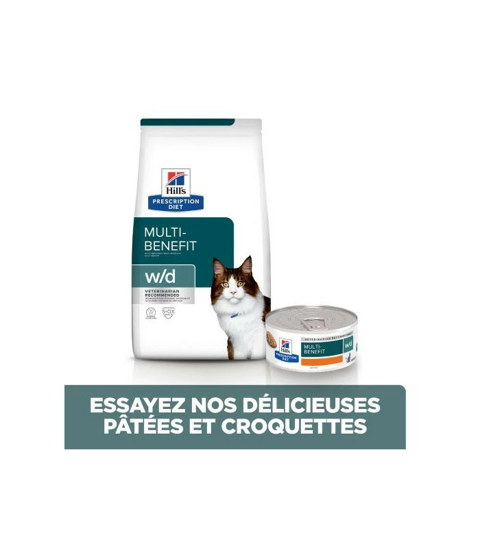 HILL'S Pet Nutrition Croquettes W/D MULTI-BENEFIT POULET Chat Sac 3 Kg - Prescription Diet 3 HILL'S Pet Nutrition Croquettes W/D MULTI-BENEFIT POULET Chat Sac 3 Kg - Prescription Diet – Image 3