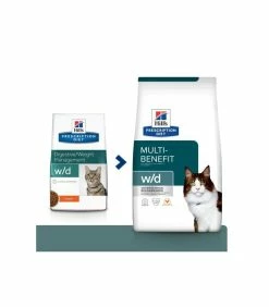 HILL'S Pet Nutrition Croquettes W/D MULTI-BENEFIT POULET Chat Sac 3 Kg - Prescription Diet