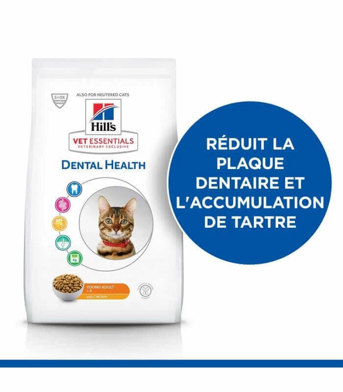 HILL'S Pet Nutrition Croquettes YOUNG ADULT DENTAL HEALTH POULET Chat Sac 2.5 Kg - Vet Essentials 2 HILL'S Pet Nutrition Croquettes YOUNG ADULT DENTAL HEALTH POULET Chat Sac 2.5 Kg - Vet Essentials â Image 2
