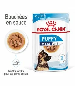 ROYAL CANIN Dog Puppy Maxi Bouchées En Sauce 10 X 140 G -alimentation chats boutique dog puppy maxi bouchees en sauce 10 x 140 g 7