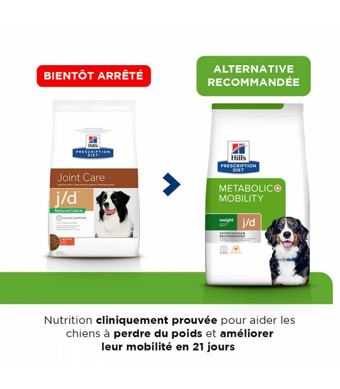 HILL'S Pet Nutrition Croquettes J/D REDUCED CALORIE POULET Chien Sac 4 Kg - Prescription Diet 1 HILL'S Pet Nutrition Croquettes J/D REDUCED CALORIE POULET Chien Sac 4 Kg - Prescription Diet