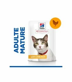 HILL'S Pet Nutrition Pâtée MATURE POULET Chat 12x85g - Vet Essentials -alimentation chats boutique mature poulet chat 12x85g vet essentials 1