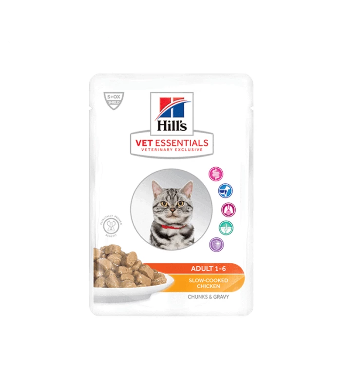HILL'S Pet Nutrition Pâtée ADULT POULET & SAUMON MULTIPACK Chat 12x85g - Vet Essentials 2 HILL'S Pet Nutrition Pâtée ADULT POULET & SAUMON MULTIPACK Chat 12x85g - Vet Essentials – Image 2