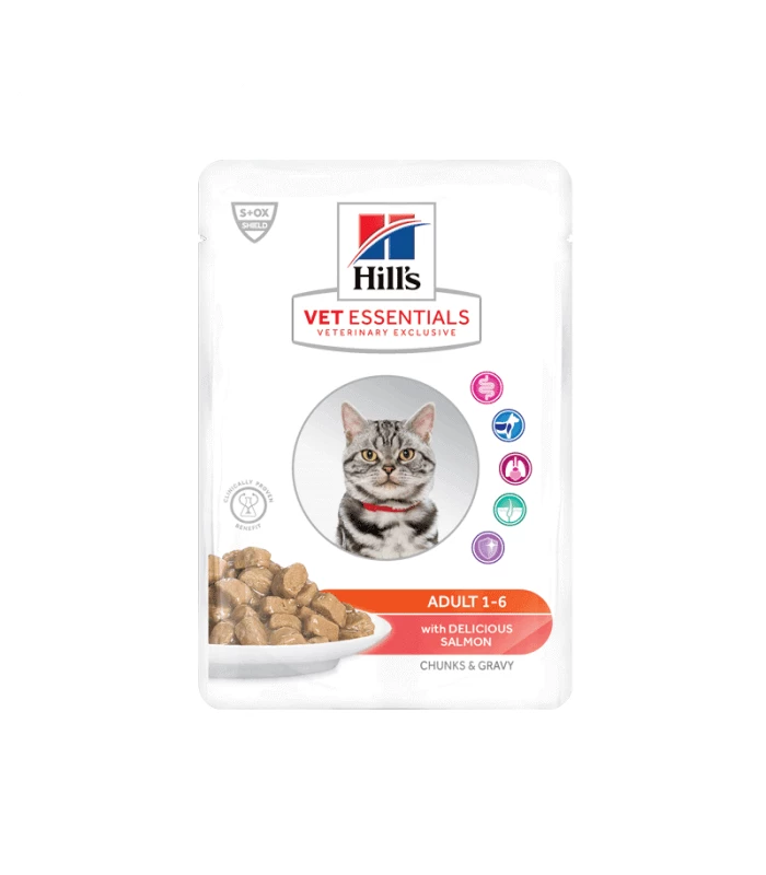 HILL'S Pet Nutrition Pâtée ADULT POULET & SAUMON MULTIPACK Chat 12x85g - Vet Essentials 3 HILL'S Pet Nutrition Pâtée ADULT POULET & SAUMON MULTIPACK Chat 12x85g - Vet Essentials – Image 3