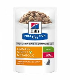 HILL'S Pet Nutrition Pâtée C/D URINARY STRESS MULTICARE + METABOLIC Chat 12x85g - Prescription Diet -alimentation chats boutique patee cd urinary stress multicare metabolic chat 12x85g prescription diet 2