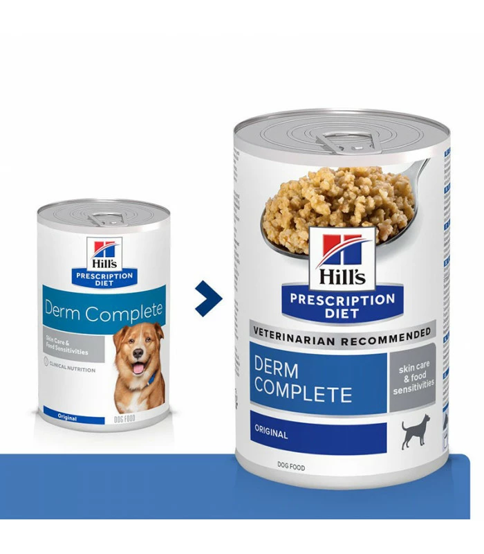 HILL'S Pet Nutrition Pâtée DERM COMPLETE Chien 12x370g - Prescription Diet 1 HILL'S Pet Nutrition Pâtée DERM COMPLETE Chien 12x370g - Prescription Diet