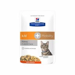 HILL'S Pet Nutrition Pâtée K/D J/D KIDNEY + MOBILITY POULET Chat 12x85g - Prescription Diet