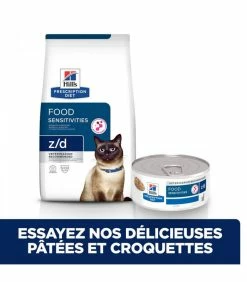 HILL'S Pet Nutrition Pâtée Z/D FOOD SENSITIVITIES Chat 24x156g - Prescription Diet -alimentation chats boutique patee zd food sensitivities chat 24x156g prescription diet 4