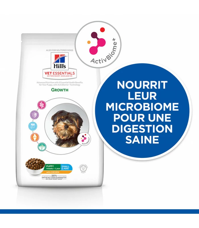 HILL'S Pet Nutrition PUPPY GROWTH ACTIVE BIOME+ SMALL&MINI POULET Chien Sac 7 Kg - Vet Essentials 2 HILL'S Pet Nutrition PUPPY GROWTH ACTIVE BIOME+ SMALL&MINI POULET Chien Sac 7 Kg - Vet Essentials – Image 2