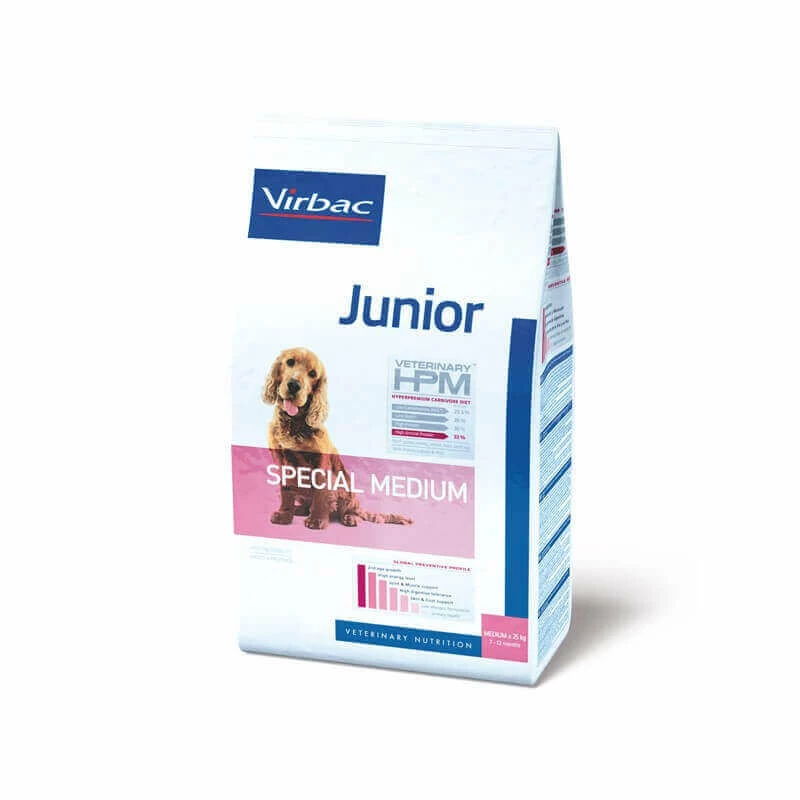 Virbac Croquettes JUNIOR SPECIAL MEDIUM Chien Sac 3 Kg - Veterinary HPM 1 Virbac Croquettes JUNIOR SPECIAL MEDIUM Chien Sac 3 Kg - Veterinary HPM